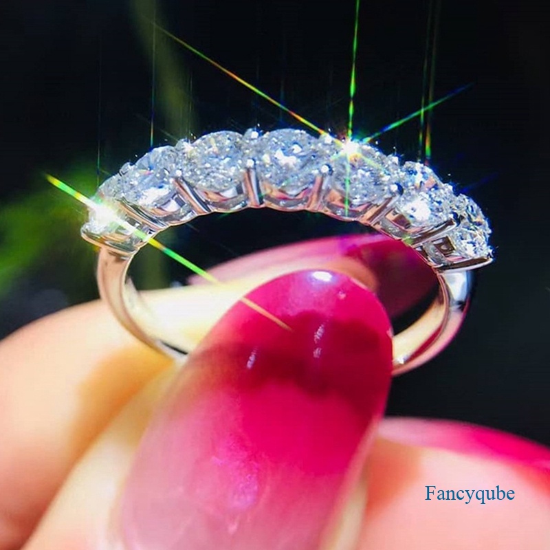 Mempesona Cubic Zirconia Rings Tunangan Jari Aksesoris Untuk Wanita Kualitas Tinggi Warna Perak Band Baru Fashion Perhiasan