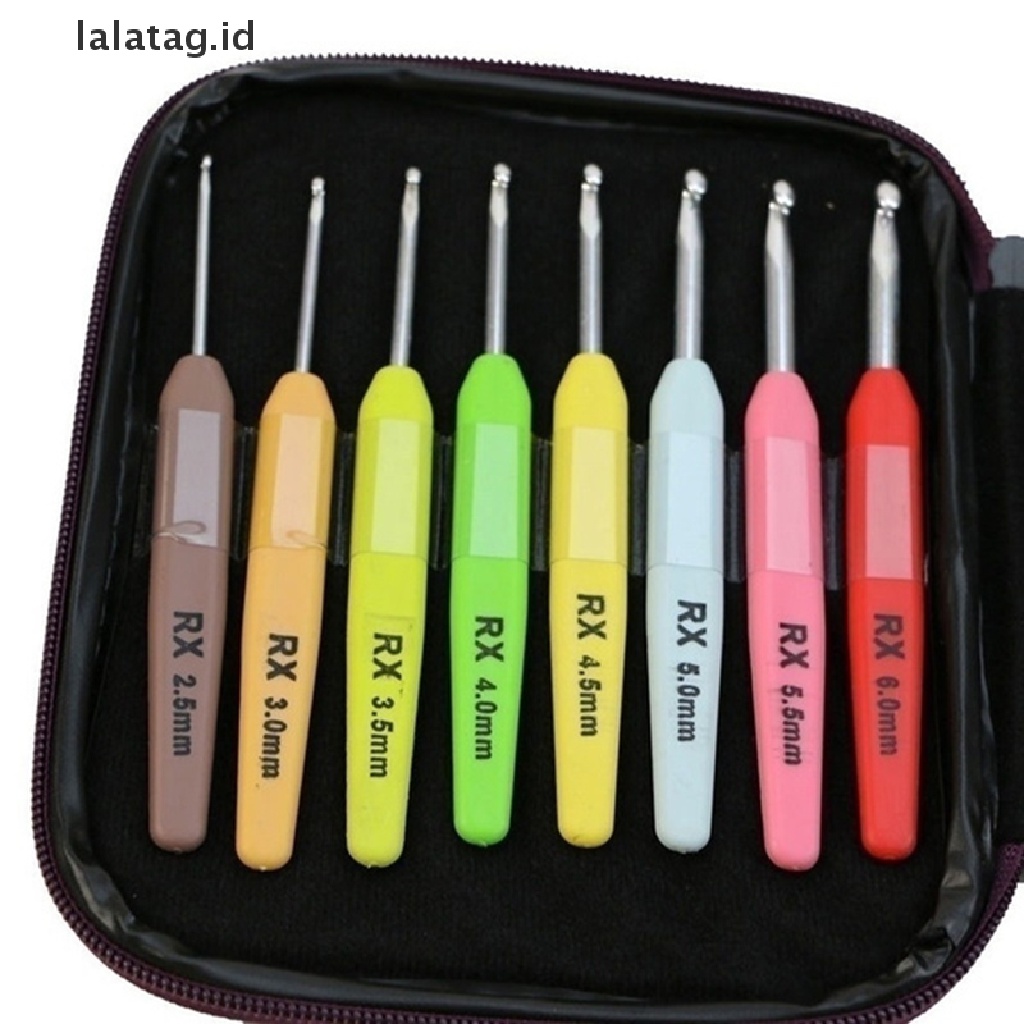 [lalatag] 8/16pcs Benang Kait Crochet Berwarna Bahan Aluminium Knitg s Set Tool Kit Dengan B [ID]