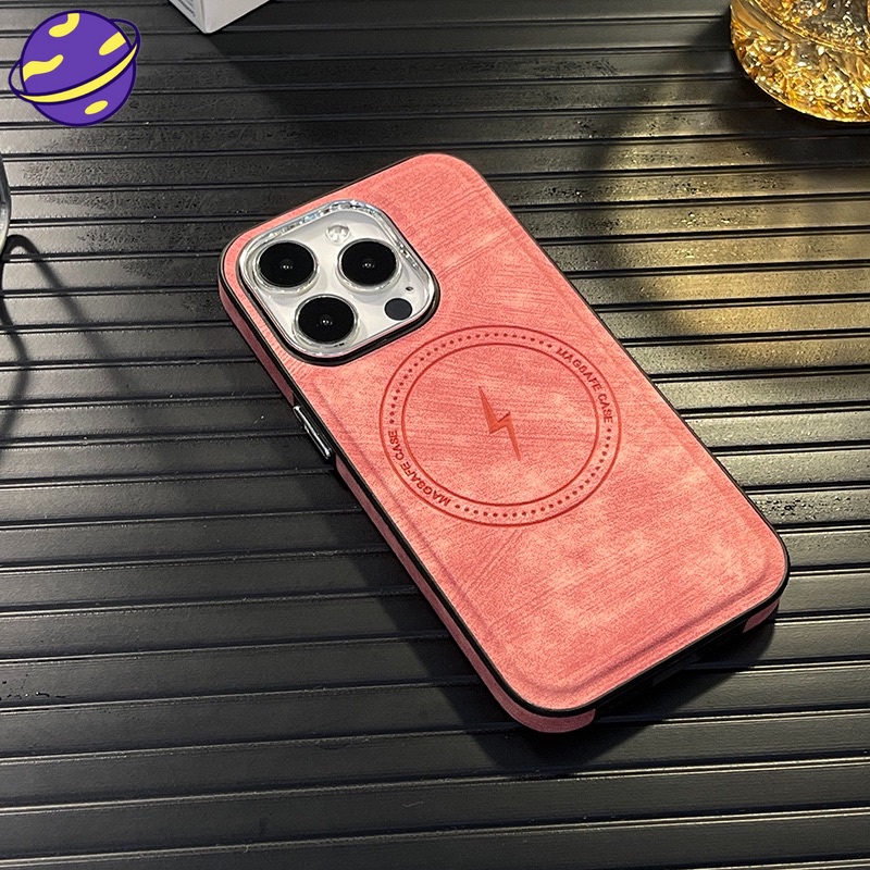 IPHONE Casing Magnet Premium Mewah Untuk Iphone14 13 12 11 Pro Max 14Plus Fashion Kulit Pelindung Soft Casing