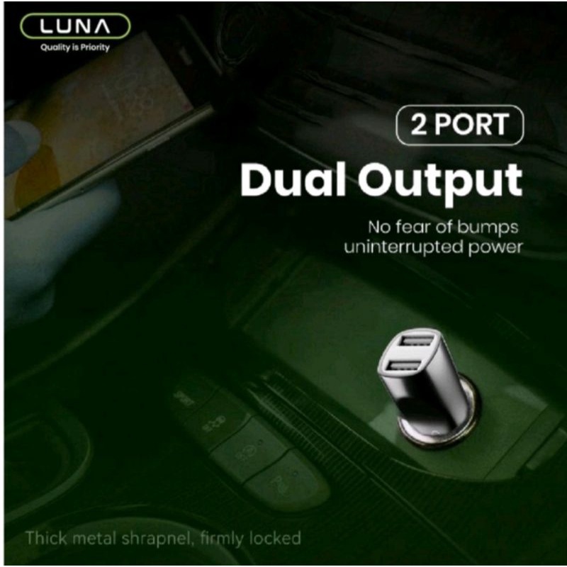 LUNA R1B4 ADAPTOR CHARGER MOBIL FAST CHARGER PLUG IN LUNA TYPE C 2 PORT 2,4 A