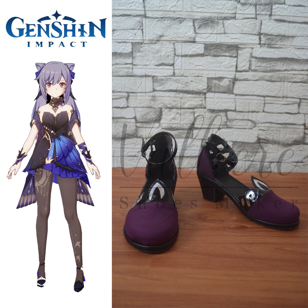 Sepatu Cosplay Genshin Impact Keqing Skin Opulent