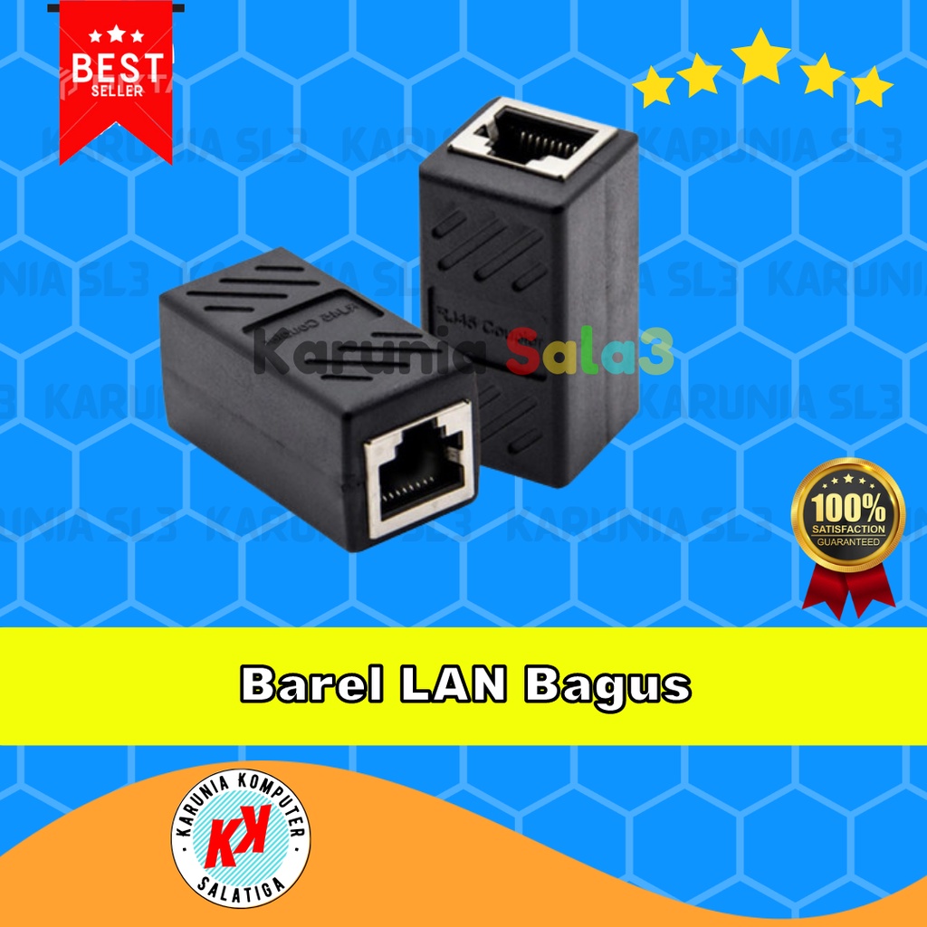 Barel LAN Bagus Barel RJ45 1ke1 BAREL RJ45 Sambungan Kabel Jack UTP LAN Jaringan Network CAT5 CAT6 k