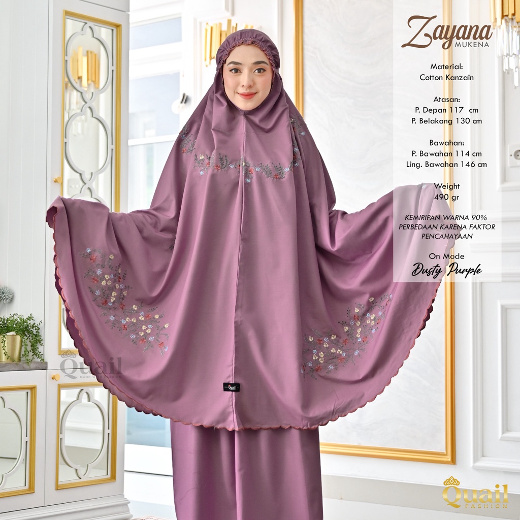 [Restock 140123] ZAYANA Mukena Katun Bordir Quail Hijab Ori Murah