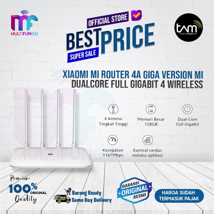 Router Xiaomi Mi Router 4A Giga Version Dual Core Full Gigabit 4 Wireless