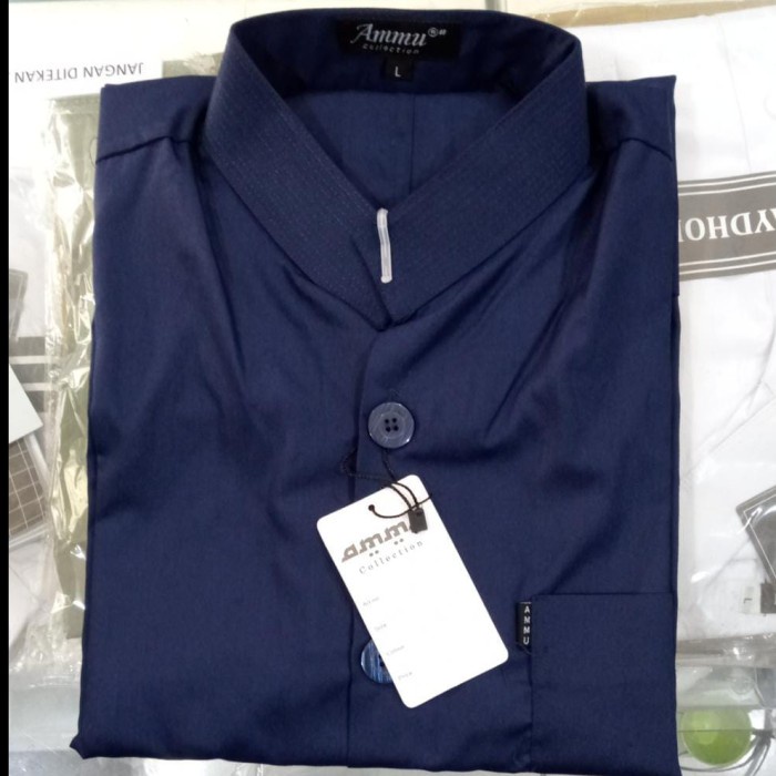 TERBARU Baju Koko Muslim Anak Ammu Collection - biru dongker, 11