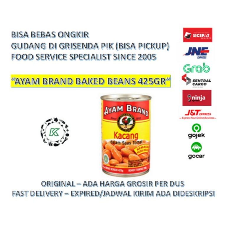 Ayam Brand Baked Beans in Tomato Sauce / Kacang Panggang 425gr Kaleng