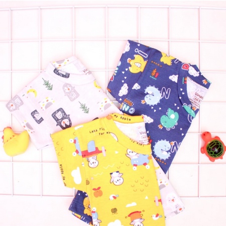 NIA Kaos Oblong Bayi Vinata Unisex Motif Full Print 0 - 6 bulan