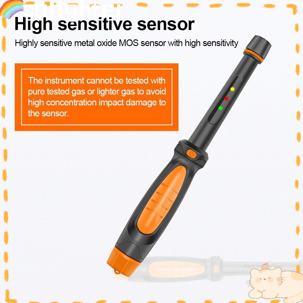 Solighter Gas Detector Kebocoran Profesional Untuk Gas Metan, Gas Alam, Gas Minyak Cair Auto Alarm Gas Mudah Terbakar Meteran