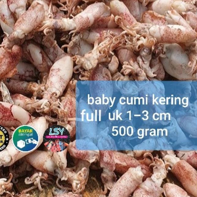 

✩ ikan asin baby cumi / cumi rebus kering full 500gr ✹
