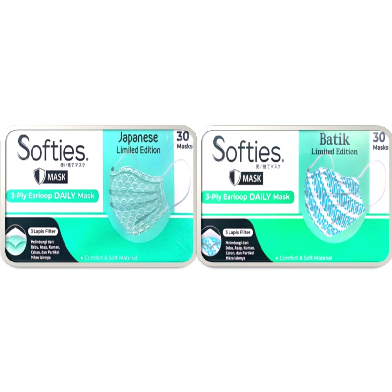 Masker Softies Daily Batik / Polos isi 30