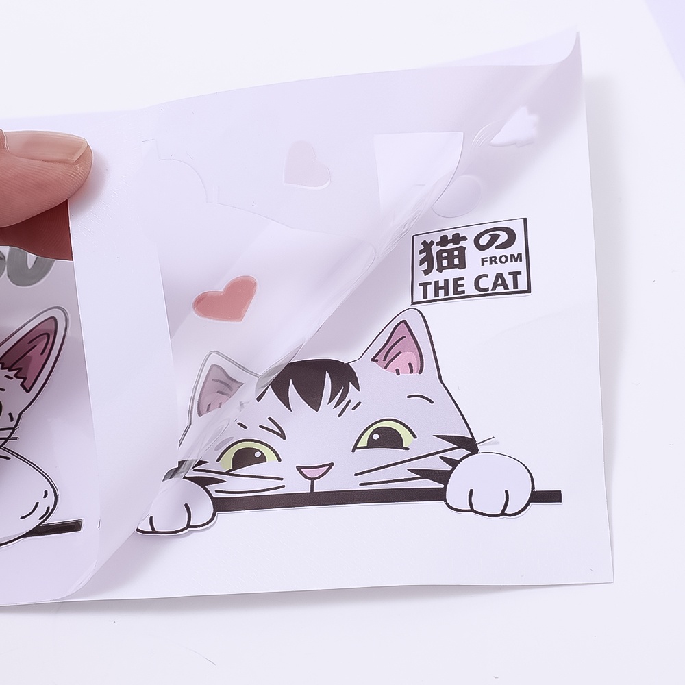 Stiker Mobil Kucing Lucu Rebahan Di Jendela/Stiker Empat Kucing Lucu/Stiker Hias Motor Elektrik/Aksesoris Dekorasi Mobil