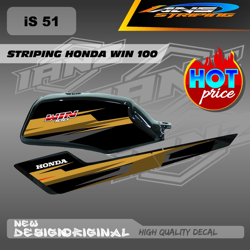 DECAL STRIPING TANGKI HONDA WIN 100 CUSTOM HOLOGRAM / NON HOLOGRAM IS51