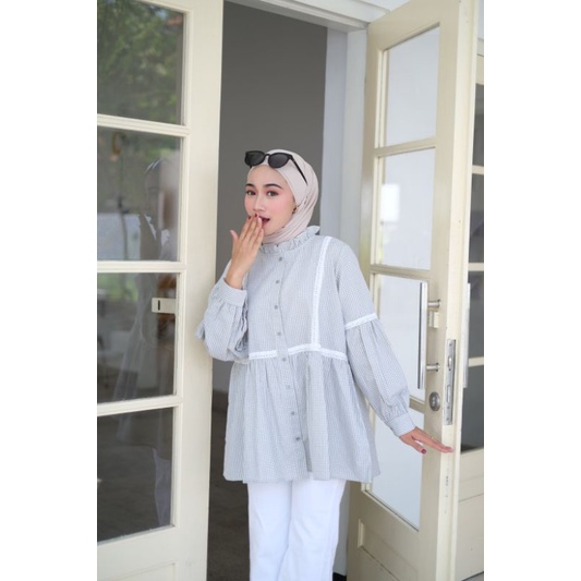 tunik kotak korean style