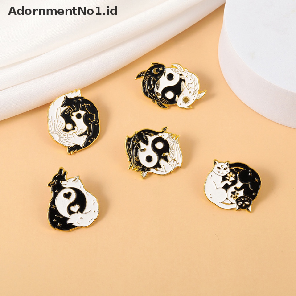 [AdornmentNo1] Kartun Lucu Tai Chi Hewan Enamel Alloy Bros Pin Lencana Perhiasan Hadiah [ID]