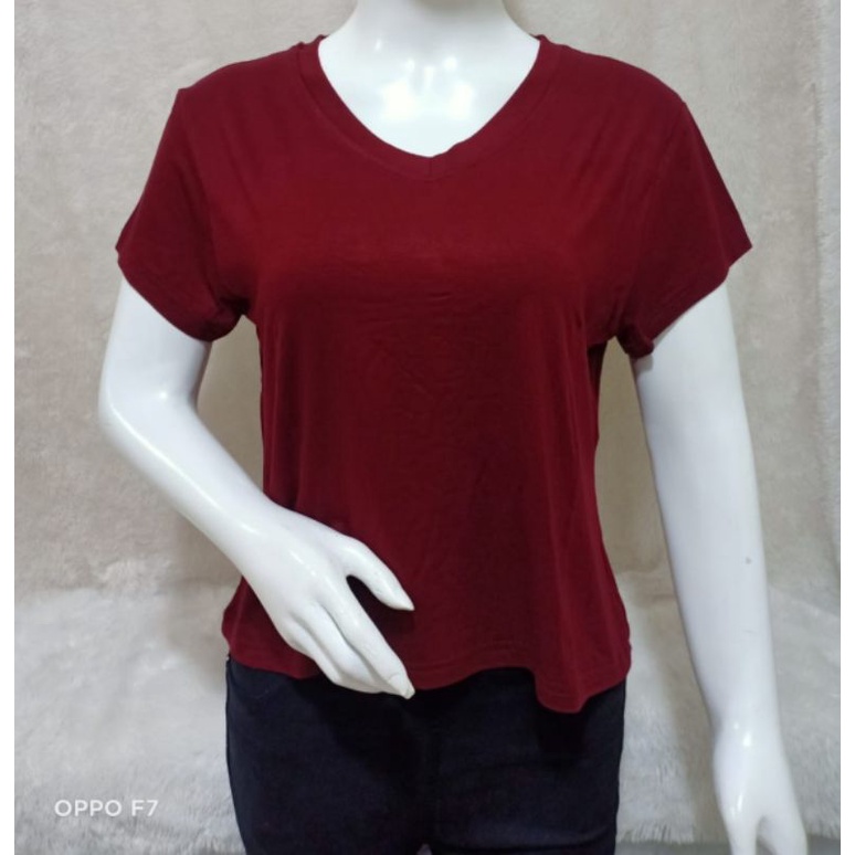 kaos crop V-XL Kaos wanita atasan wanita crop V neck XL kaos crop wanita