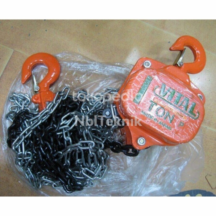 Katrol (Nbl) Chain Block Vital 1Ton 5M / Takel 1Ton 5Meter Made In Japan