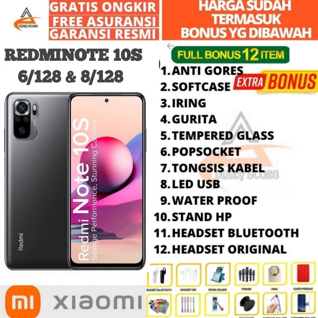 XIAOMI REDMI NOTE 10S RAM 6/128 & 8/128 GARANSI RESMI