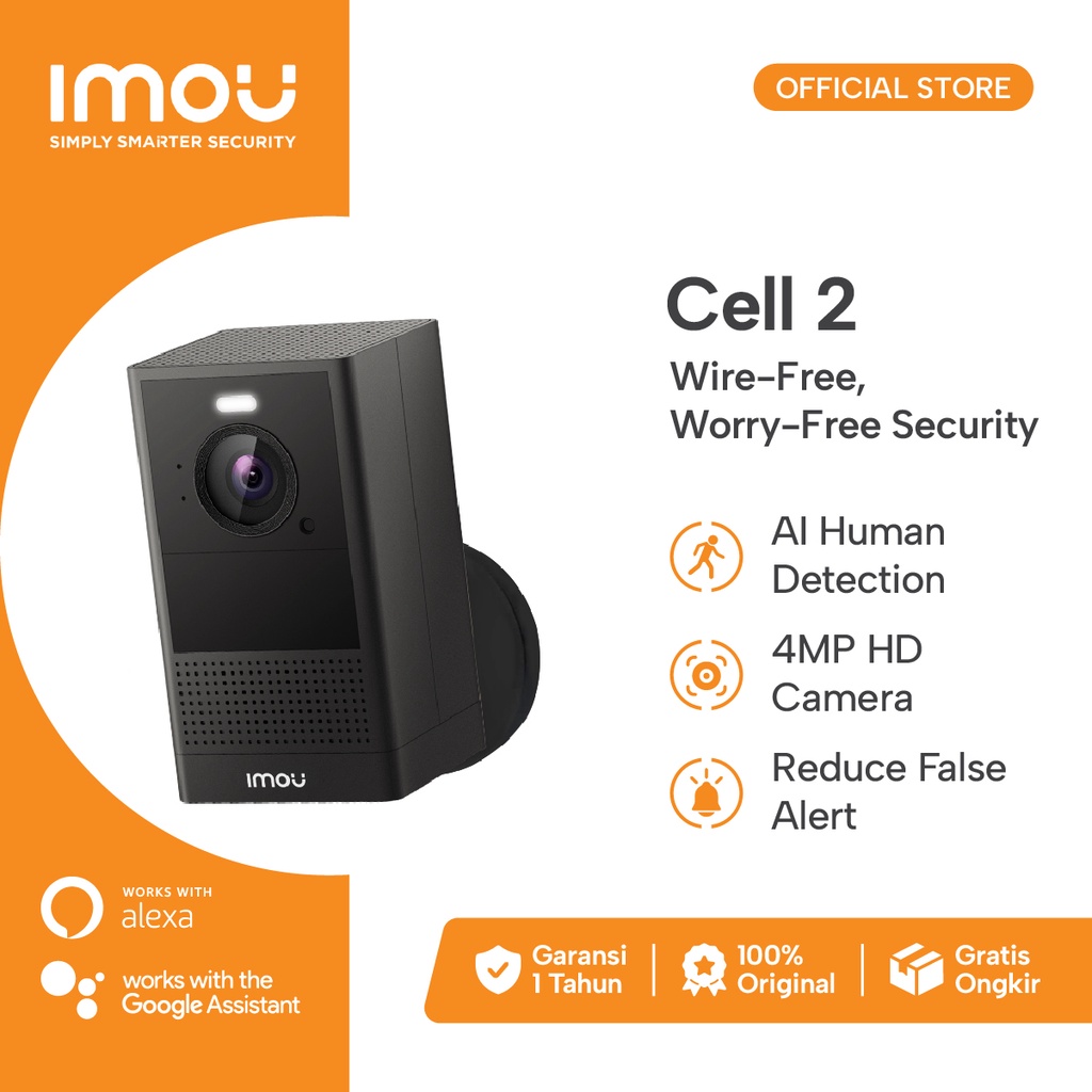 Imou Cell 2 4MP Full Color Night Vision Dual Band Wi-Fi 100% Wire-Free