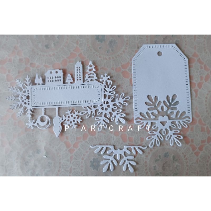 

seri CHRISTMAS - Tag Snowflake - isi 2 pcs - Dies cut / cut dies DIY scrapbook / vintage journal / album