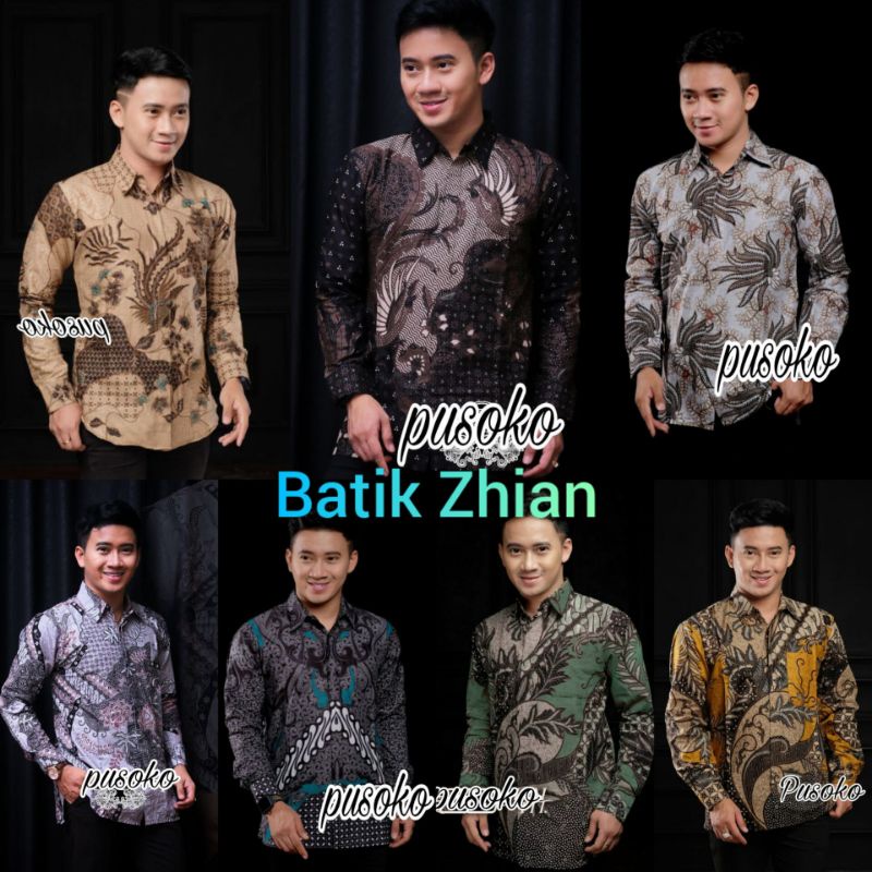 Kemeja Batik Lengan Panjang Pria Modern Slimfit Baju Batik Pria Dewasa Atasan Hem Batik