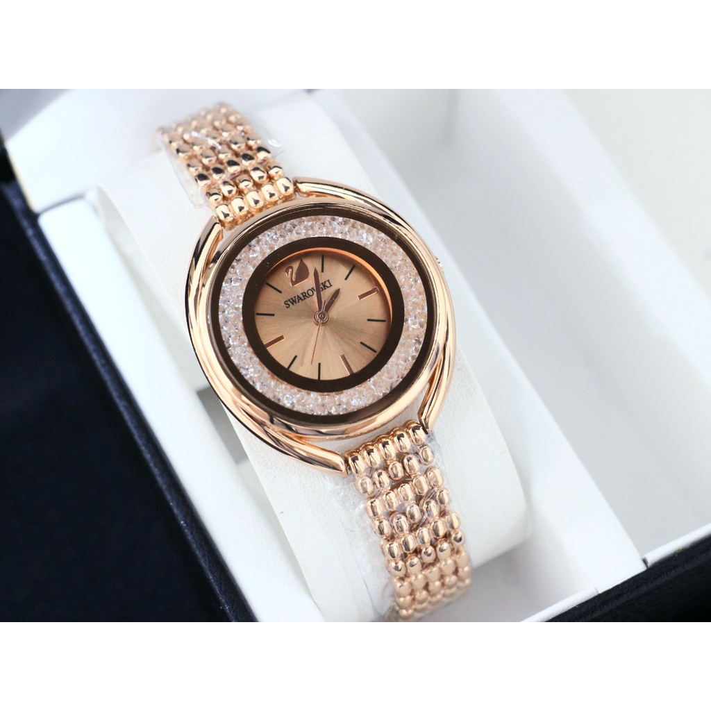 Jam Tangan Wanita Fashion 3405WK Tali Rantai Free Box &amp; Baterai Cadangan