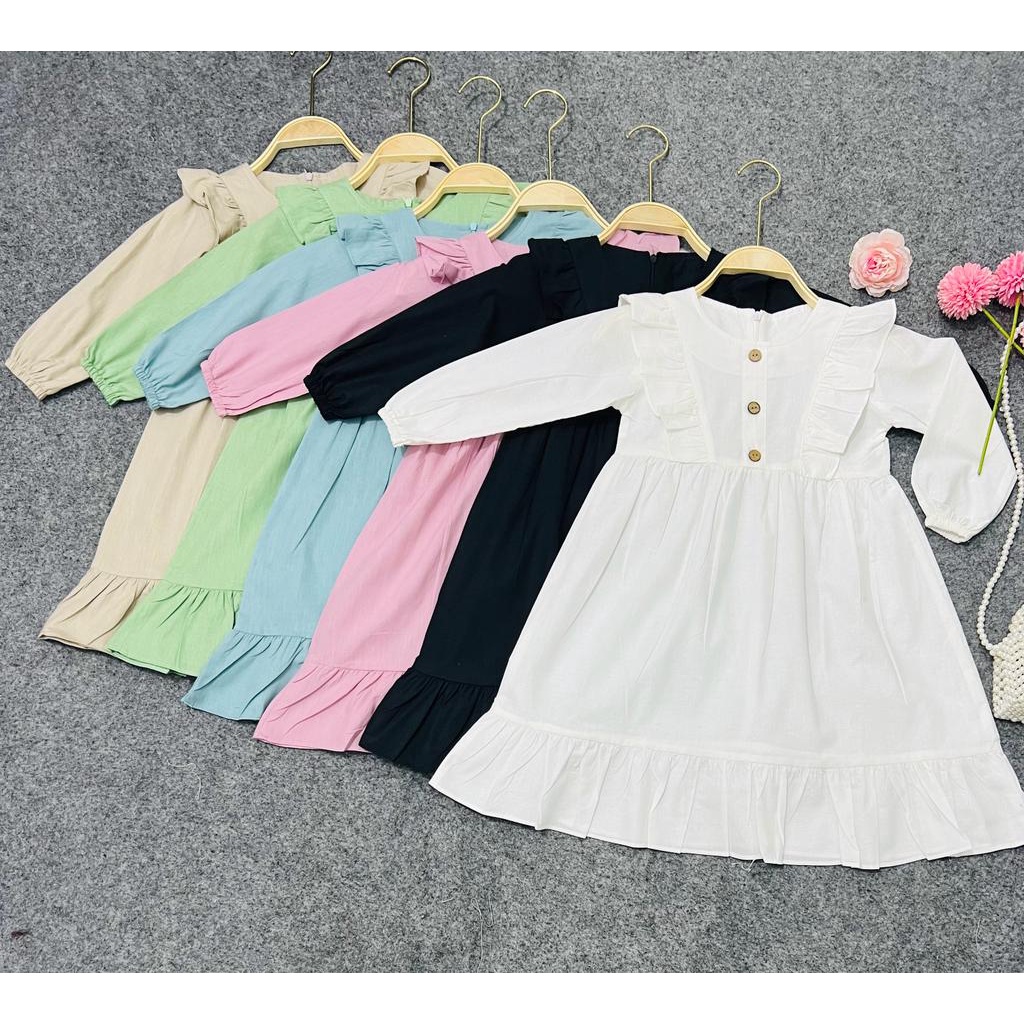 Jimmedy.id - Dress Anak Perempuan/Gamis Anak Bahan Katun Untuk Anak Usia 3-7 Tahun