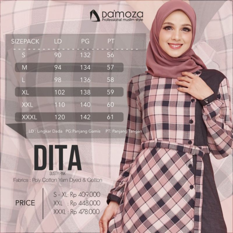 GAMIS TERBARU 2023 GAMIS DITA DAMOZA DUSTY PINK