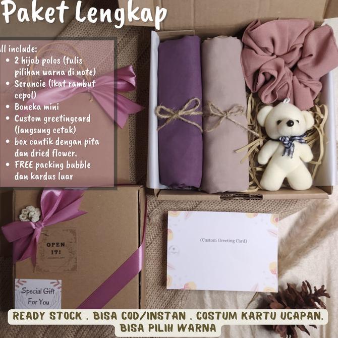 

[Hampers hijab premium polos] Hampers kerudung jilbab/ kado wisuda