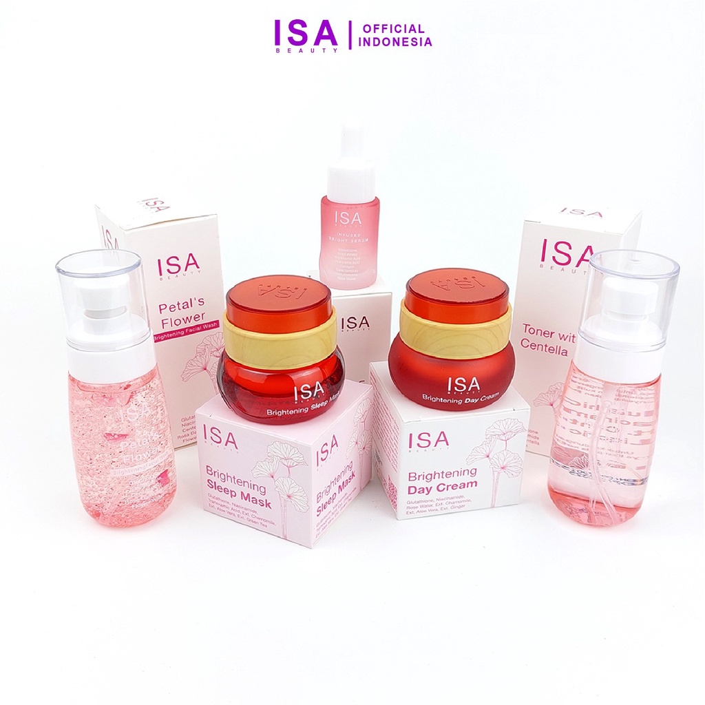 ISA Beauty Brightening Series Paket Skincare Pencerah Wajah Kusam