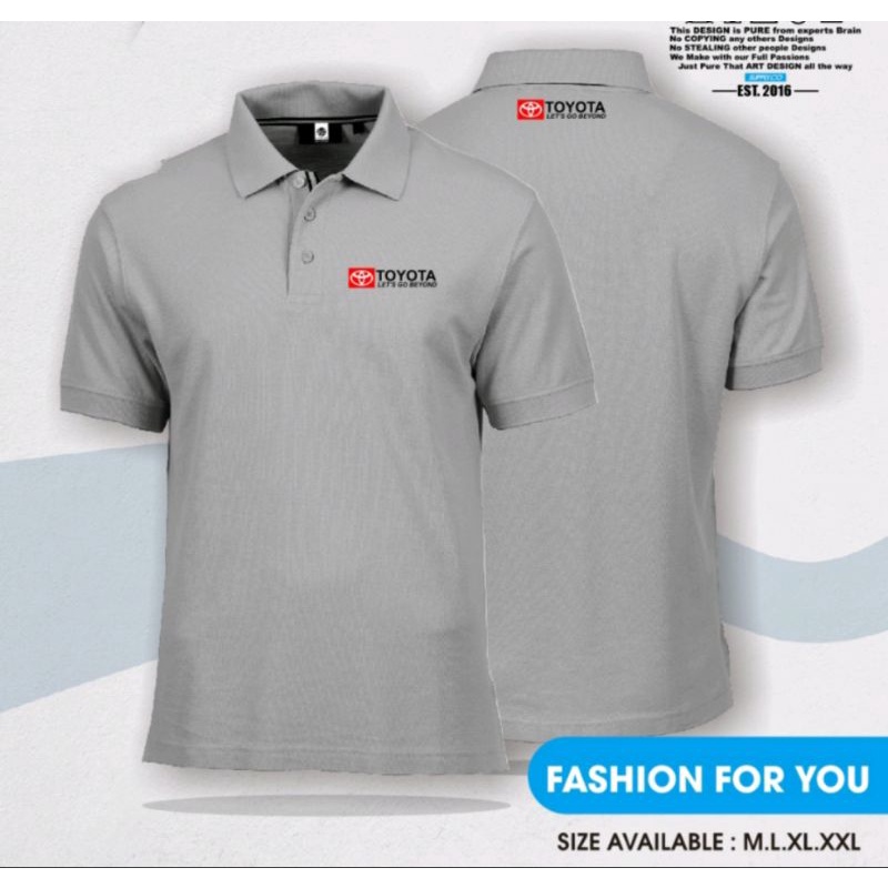 kaos polo Toyota bordir depan/belakang t-shirt katun