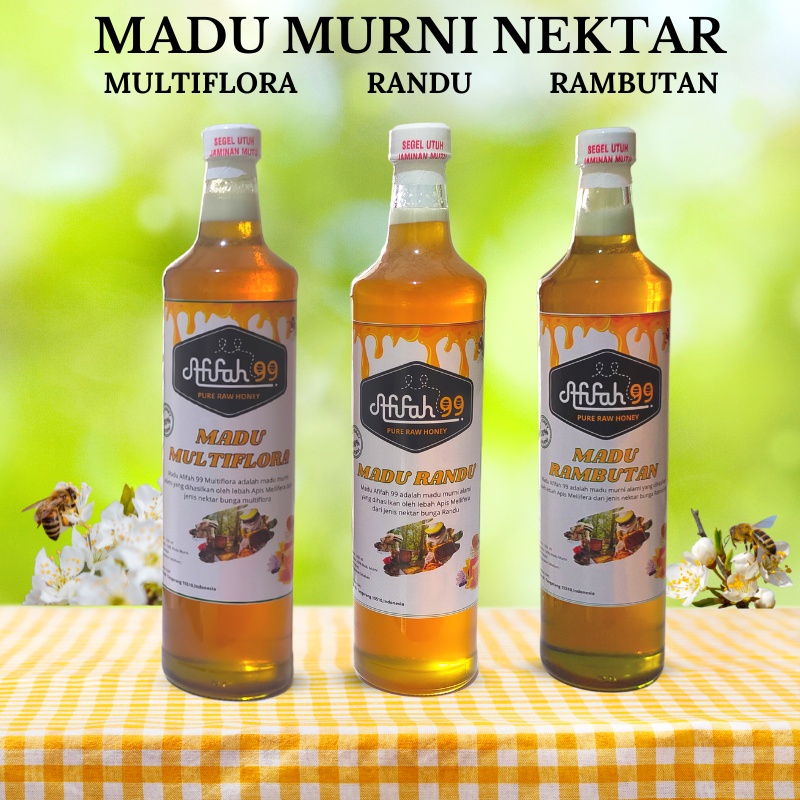 

Madu Afifah 99 - Madu Murni Asli 650 ml - Madu Multiflora - Madu Randu - Madu Rambutan - Madu Asli Grade A 100% Alami Pure Natural Raw Honey