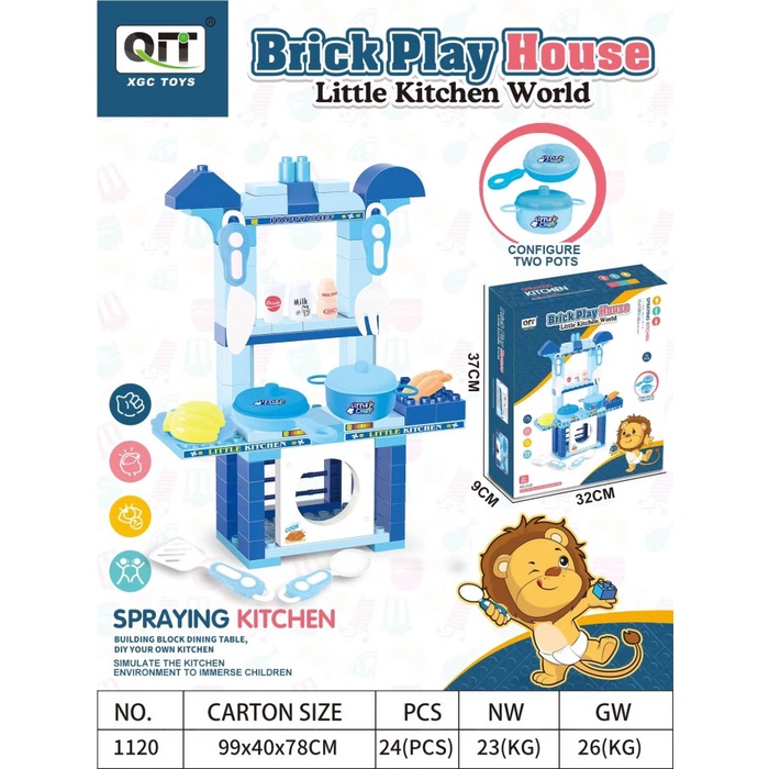 MAINAN ANAK BRICK PLAY HOUSE MAINAN MASAK MASAK KITCHEN KADO TERBAIK