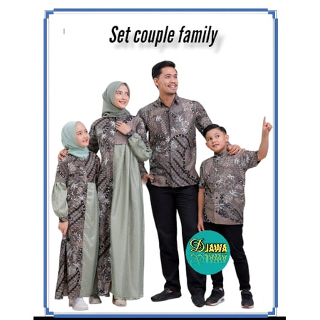 DJAWA-BAJU BATIK COUPLE SET KELUARGA-COUPLE AYRA DRESS 2023 TERBARU-COUPLE BATIK GAMIS 2023