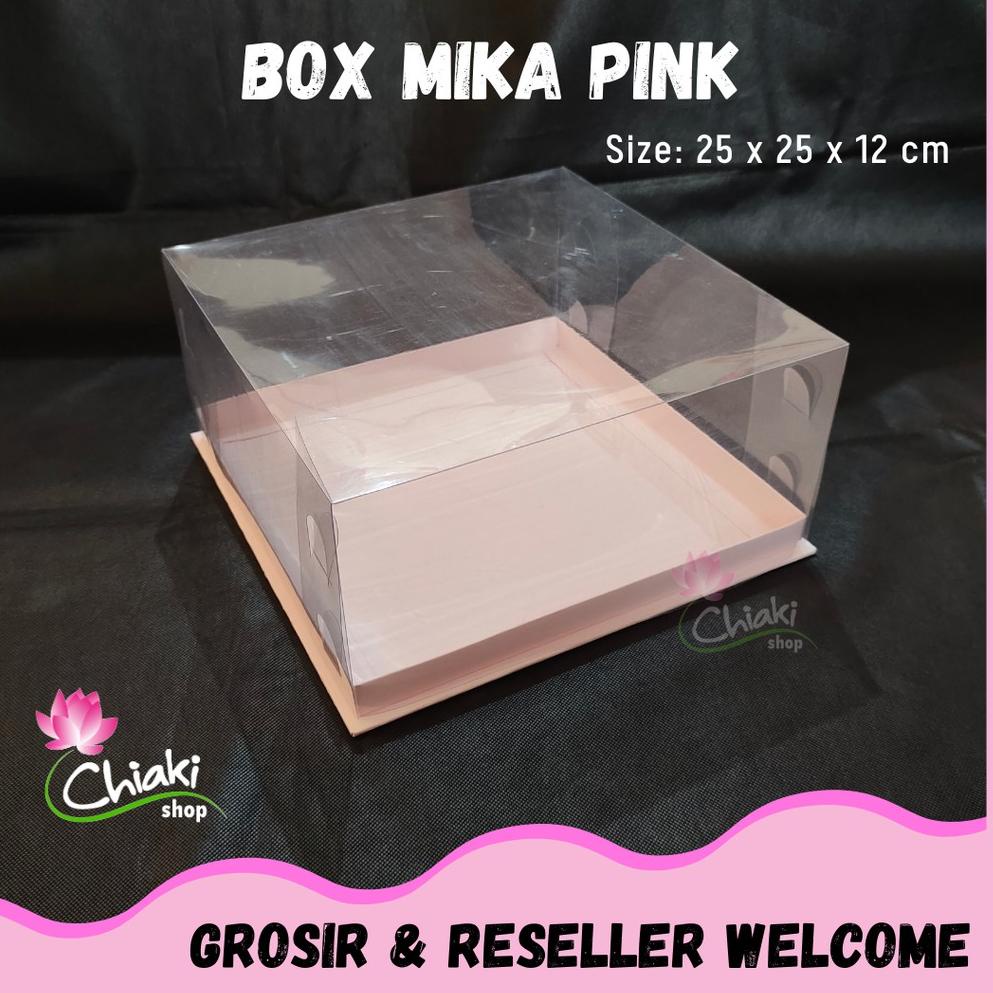 

95 Box Mika PINK Uk 25 x 25 x T. 12 cm Cupcake isi 9 Cake Pudding Tart Dus Emas Karton Tebal CHIAKI Best Produk