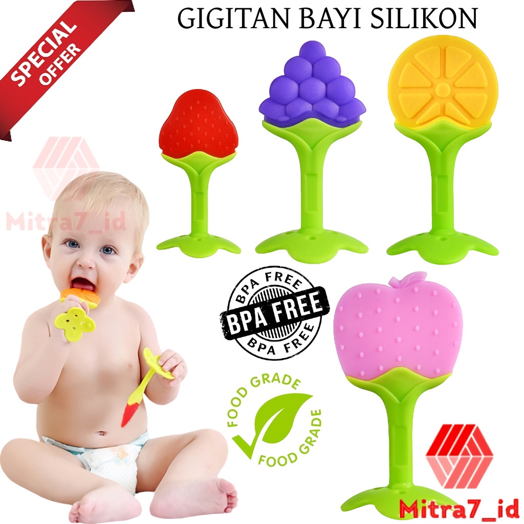 [M7] GIGITAN BAYI SILIKON / TEETHER BAHAN SILIKON / GIGITAN BAYI / TEETHER GIGITAN BENTUK BUAH