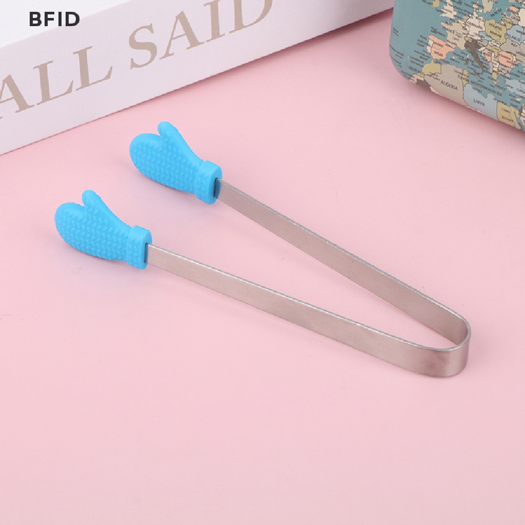 [BFID] Sarung Tangan Penjepit Makanan Silikon-Bentuk Stainless Steel Non-slip Ice Candy Food Clip [ID]