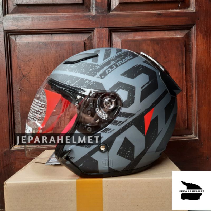 Helm KYT DJ maru motif #16 Matt Grey Original | Helm KYT DJ Maru Halfface Motif Original