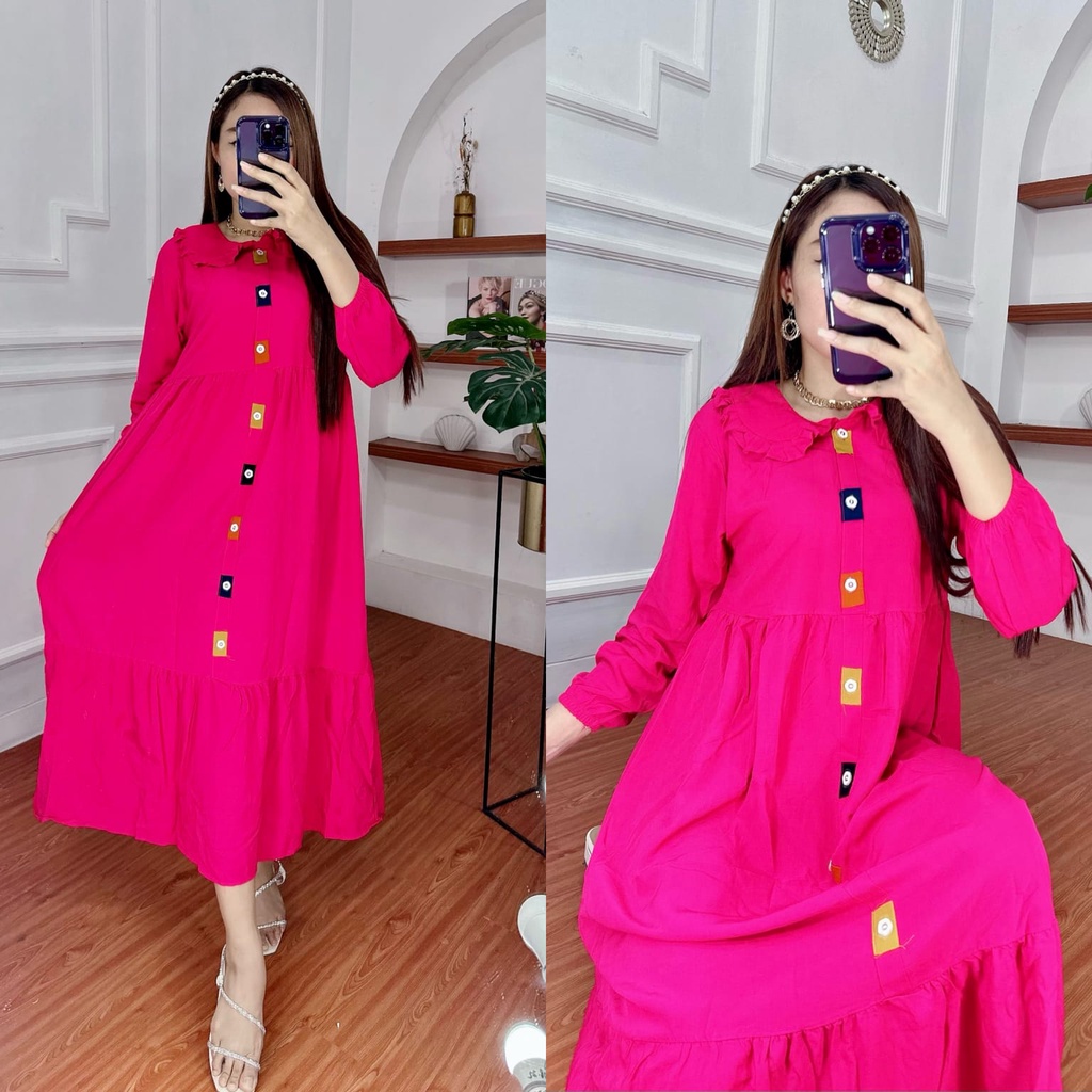 Gamis glessa viral - gamis loly ld 110 pb 130 - gamis midi kekinian-GLESSA FANTA