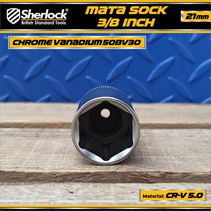 MATA SOCK KUNCI BUSI 21 MM X 3/8 INCH SHERLOCK SPARK PLUG SOCKET 3/8&quot;