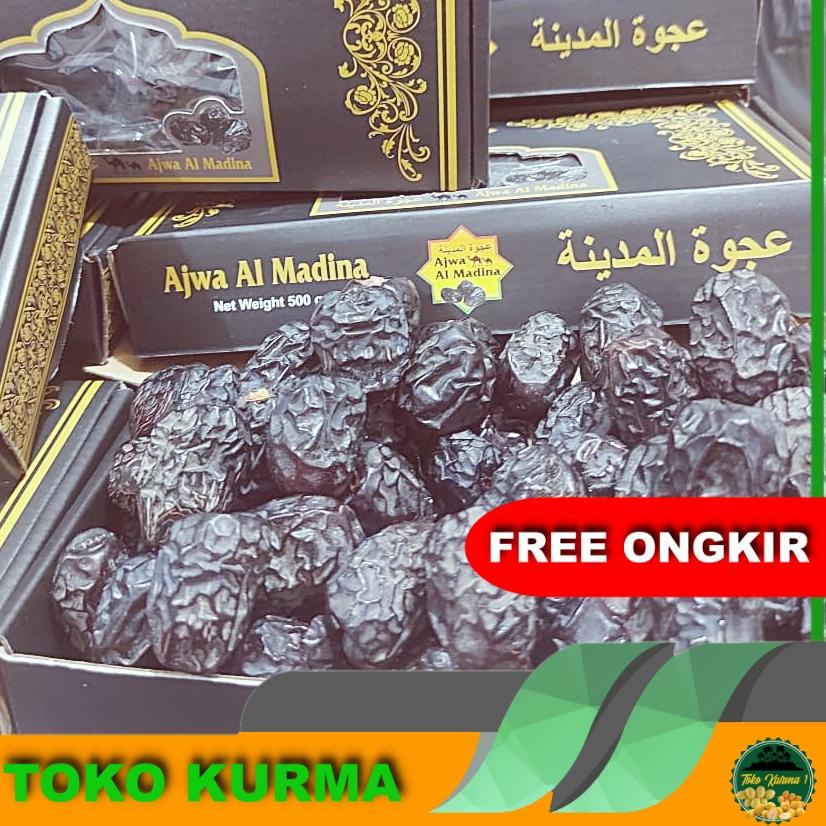

Stock banyak kurma ajwa /kurma nabi jumbo 500gr (kemasan dus putih ) IRY