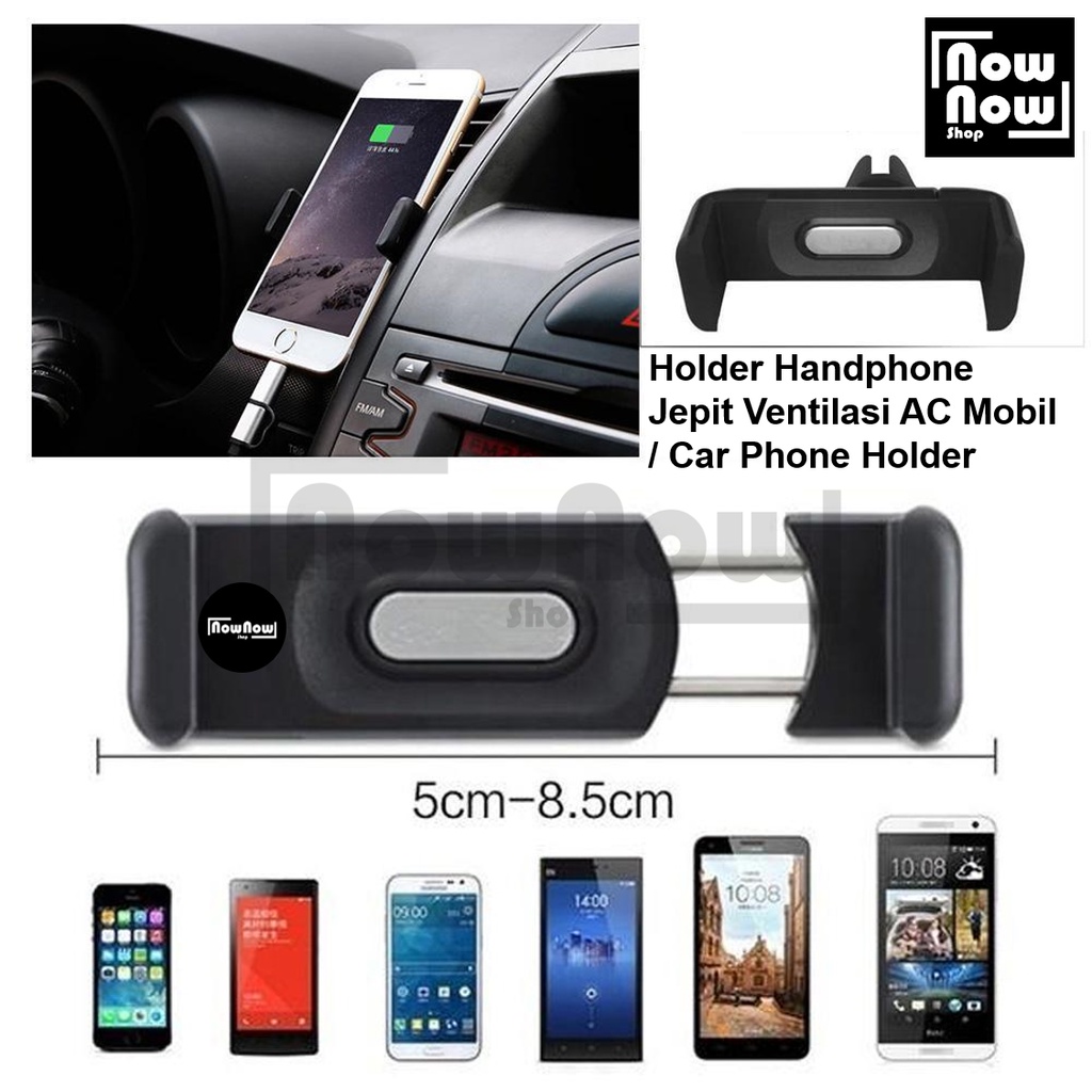 Holder Handphone Jepit Ventilasi AC Phone Holder Mobil Holder HP di AC Mobil Holder Universal 360 Degree Car Phone Holder Magnetic Air Vent Air Con Mount Car Mobile Phone Holder Stand Universal