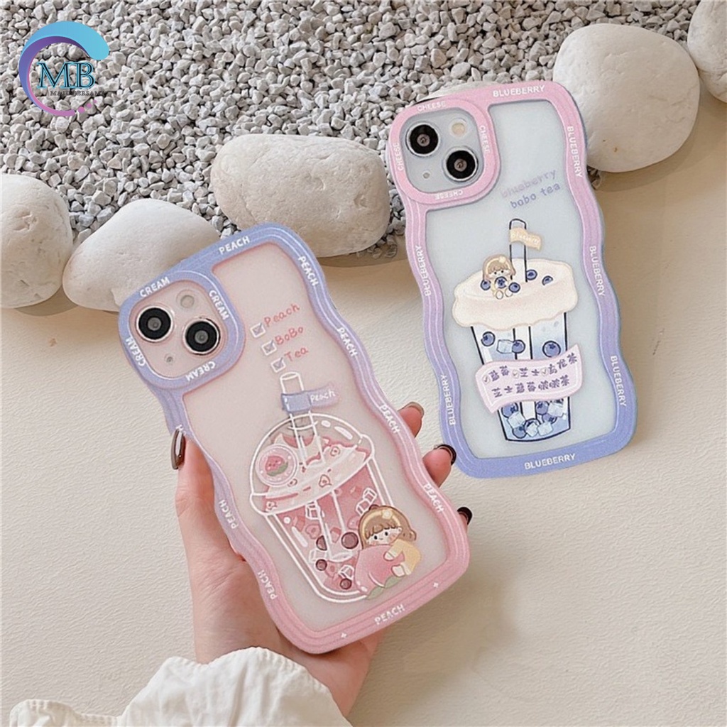 SS132 CASING SOFTCASE PEACH BOBA TEA FOR FOR IPHONE 7 8 7+ 8+ X XS XR MAX 11 12 13 14 PRO MAX MB4235