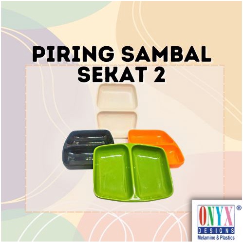 Pisin Sambal Melamin - Piring Sambal Sekat - Piring Sambal Kotak [Paket Kombo - Campur]