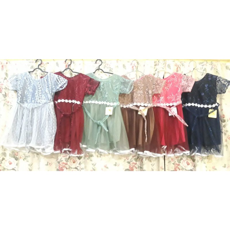 TERMURAHH  DRESS ANAK // BAJU PESTA TILE BRUKAT ANAK PEREMPUAN