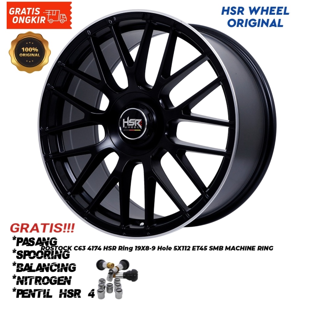 velg mobil hsr wheel ring 19 pcd 5 cocok untuk Mercedes,Porsche,golf,DLL.