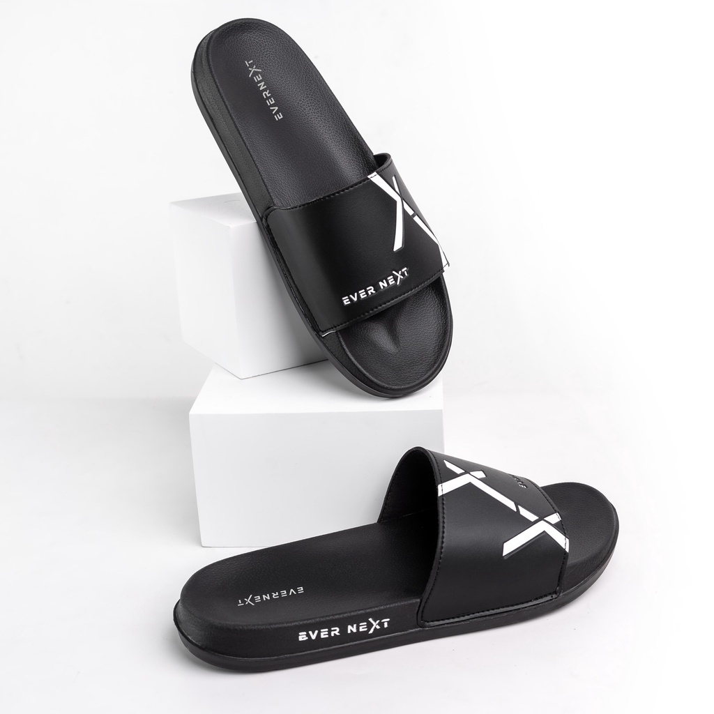 Sendal Sandal Slippers Slipper Sliper Slip On Slop Pria Wanita Cewek Cowok Cewe Cowo Masa Kini Selop Terbaru Slide Laki Laki Dewasa Original Branded Casual Kasual Kekinian Karet Kece Keren Distro Empuk dan Ringan Fashion Flip Flop Polos Evernext EVES01