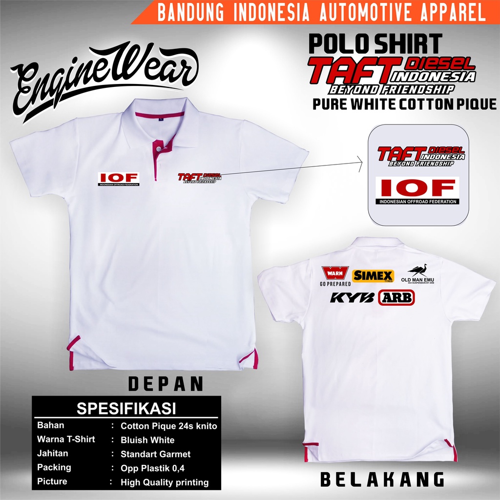 polo shirt taft diesel daihatsu taft GT rocky jeep offroad baju otomotif mobil 4WD