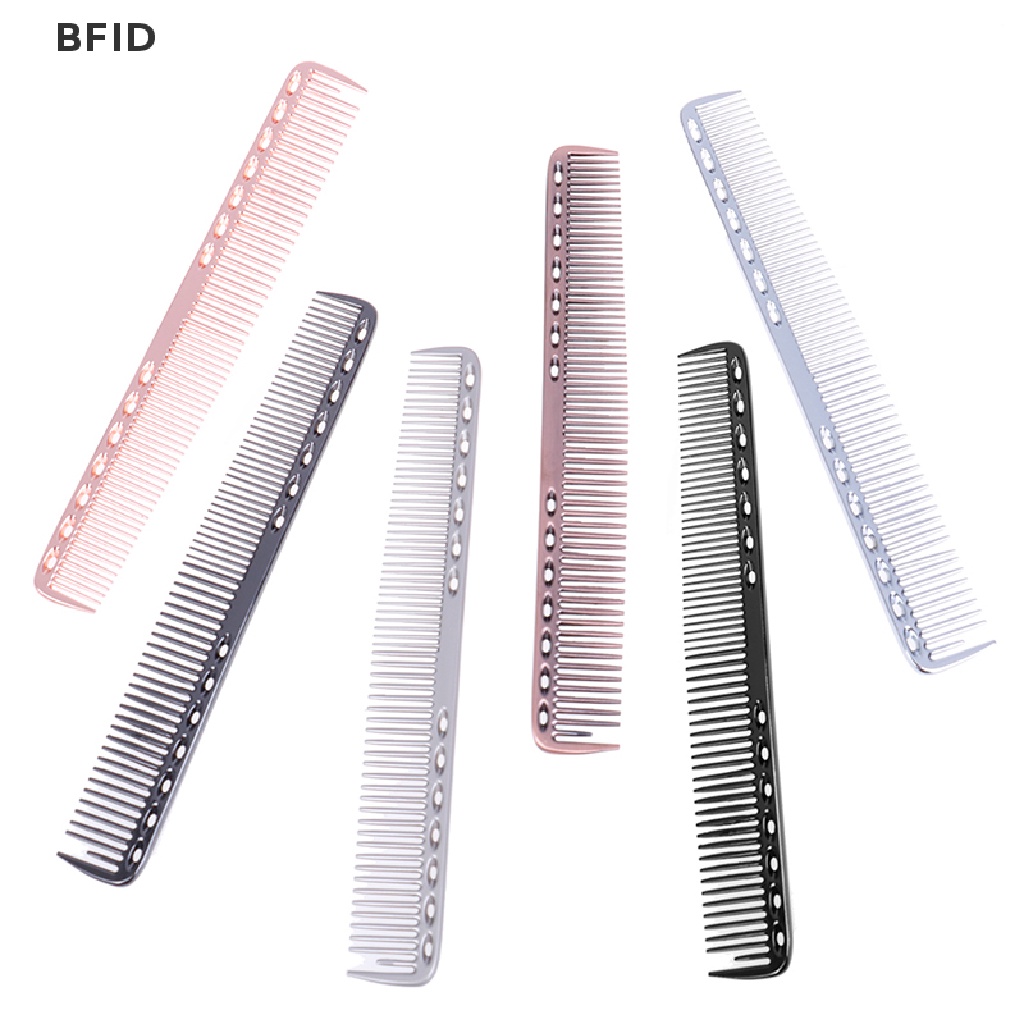 [BFID] Sisir Penata Rambut &amp; Pangkas Rambut Logam Aluminium Salon Profesional Anti Statis [ID]