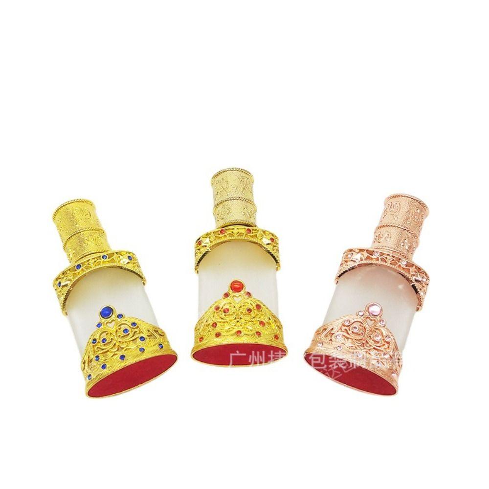[Elegan] Botol Parfum Kaca Buram Vintage Antik Logam Gaya Arabian Dekorasi Pernikahan Hadiah Wadah Kosmetik Kosong Kristal