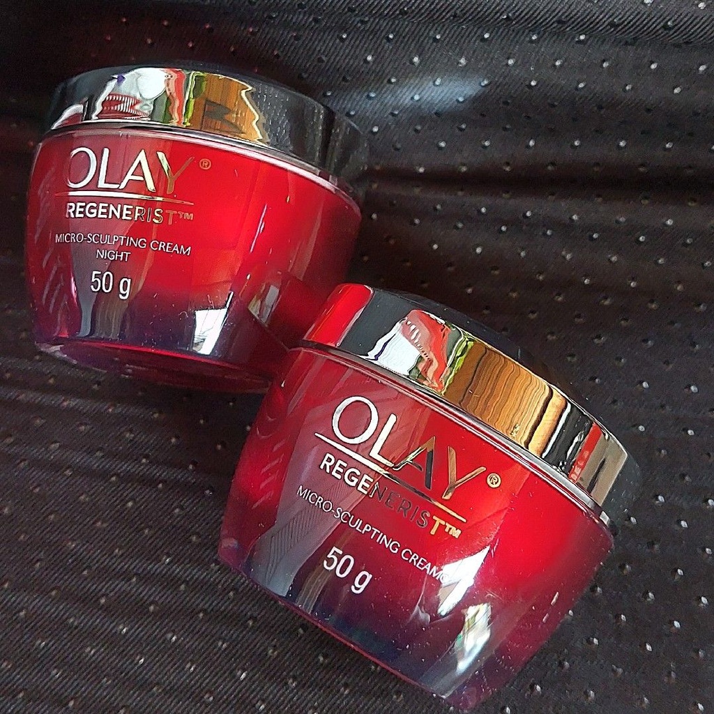 Olay Regenerist Micro-sculpting Cream Mousturizer 50 gram / 10 gr - Krim Anti Aging Kemasan Besar / Kecil - Skincare Regenarist Sculping Day / Night